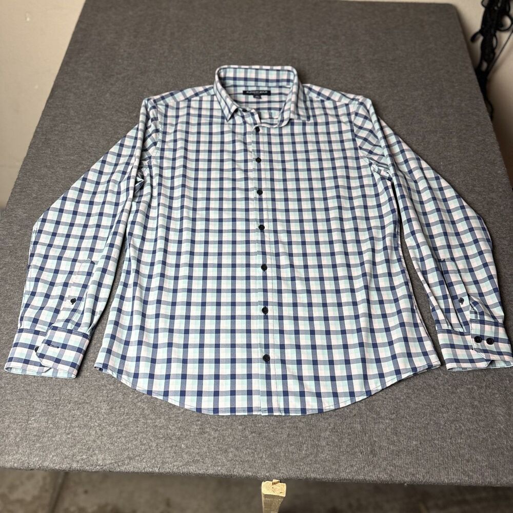MIZZEN+MAIN Leeward No Tuck Mens XL Performance Multicolor Plaid Button Up Shirt